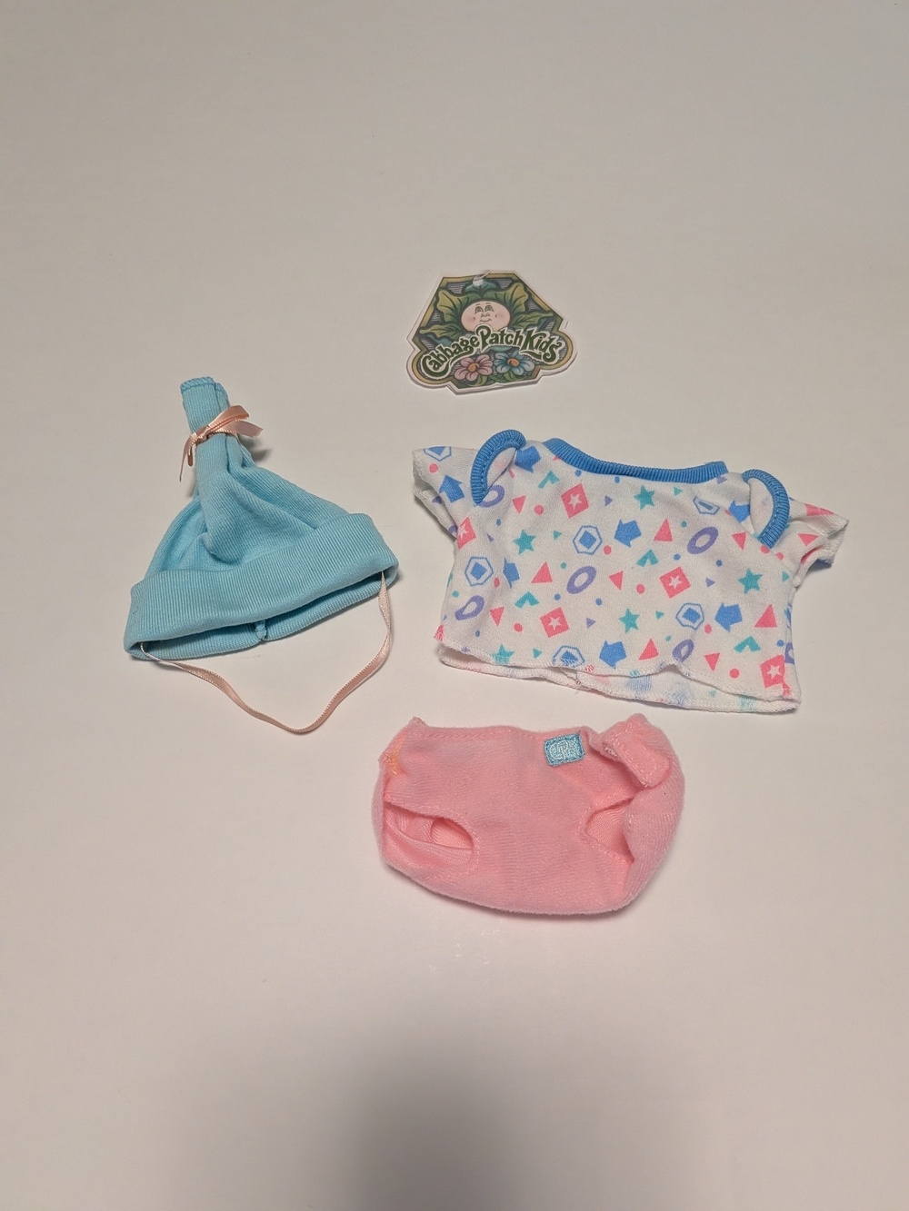 Cabbage Patch Kids Teeny Tiny Preemie Doll Clothes Shirt, Diaper & Hat